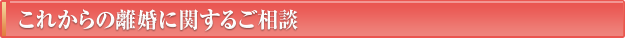 これからの離婚に関するご相談